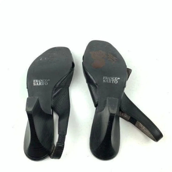 Franco Sarto heels 10 flight black leather chunky - Picture 5 of 8